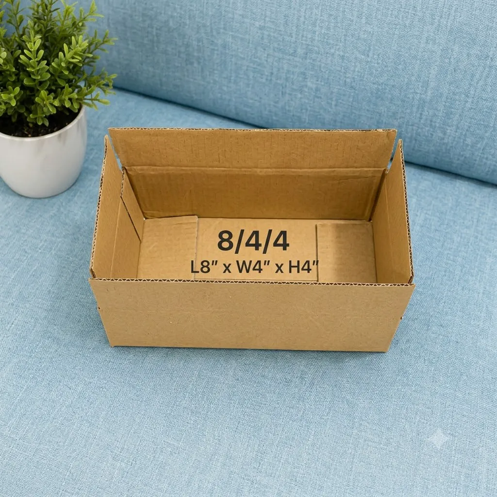 Parcel Box 8 × 4 × 4 Inch | 3 Ply Brown Corrugated Box | Packkoro