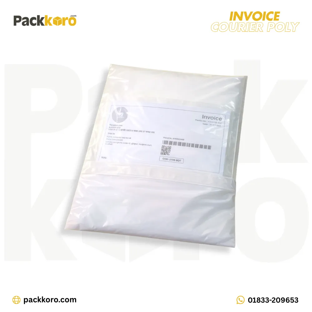 Invoice Pocket Mailer Poly Bag | ইনভয়েস পকেট পলি ব্যাগ |