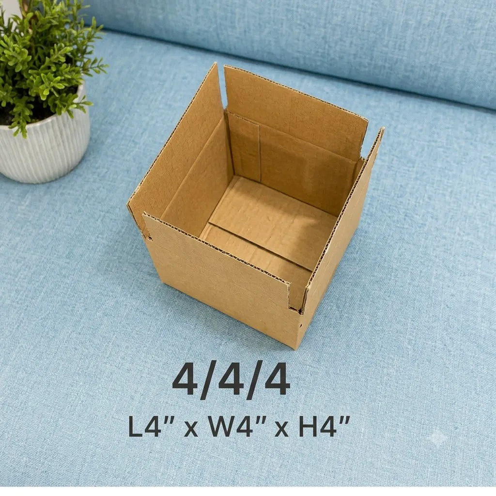 Parcel Box 4 × 4 × 4 Inch | 3 Ply Brown Corrugated Box | Packkoro