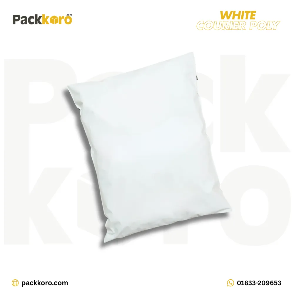 Courier Poly Bag No Print | Milk White Courier Poly
